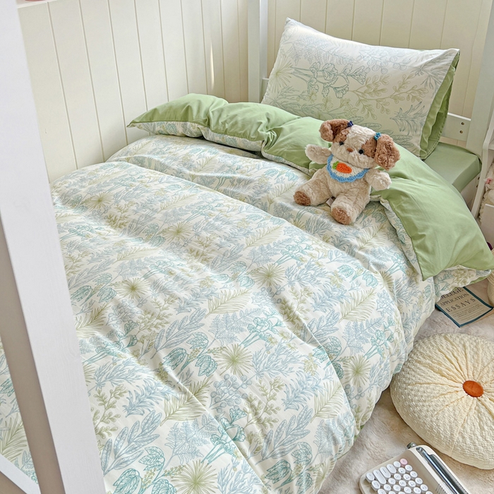 朵朵家纺2025新款水洗云朵糯糯棉三四件套水洗棉简约风ins风小碎花学生宿舍床被套床单款床笠款三四件套——单被套 春晓