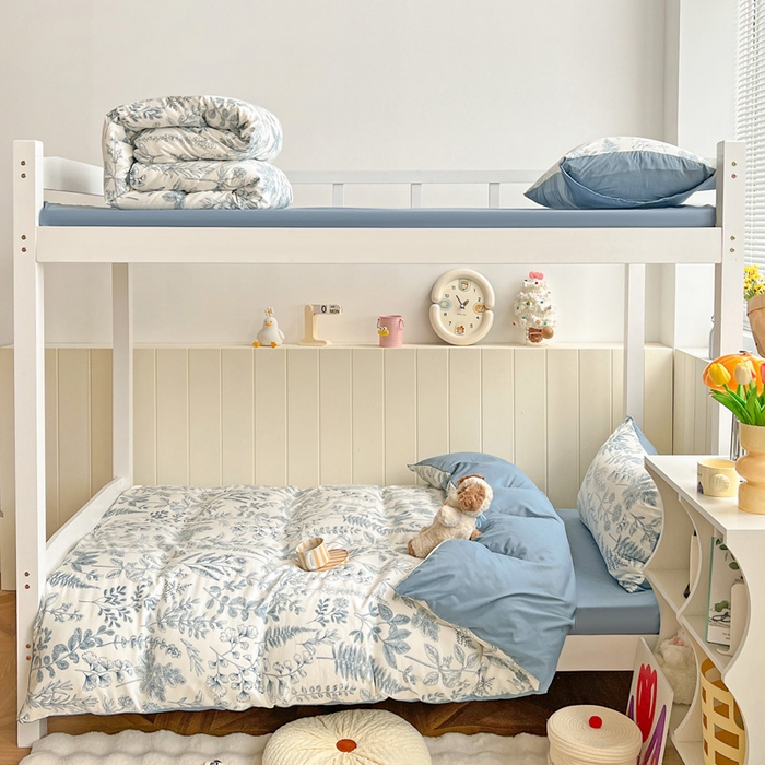 91家纺网 家纺一手货源 找家纺 朵朵家纺2025新款水洗云朵糯糯棉三四件套水洗棉简约风ins风小碎花学生宿舍床被套床单款床笠款三四件套——单被套 恋爱季节