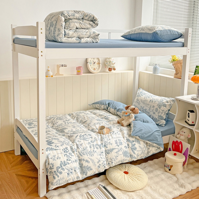 91家纺网 家纺一手货源 找家纺 朵朵家纺2025新款水洗云朵糯糯棉三四件套水洗棉简约风ins风小碎花学生宿舍床被套床单款床笠款三四件套——单被套 恋爱季节