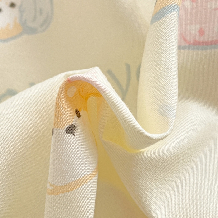 91家纺网 家纺一手货源 找家纺 朵朵家纺2025新款水洗云朵糯糯棉三四件套水洗棉简约风ins风小碎花学生宿舍床被套床单款床笠款三四件套——单被套  萌宠