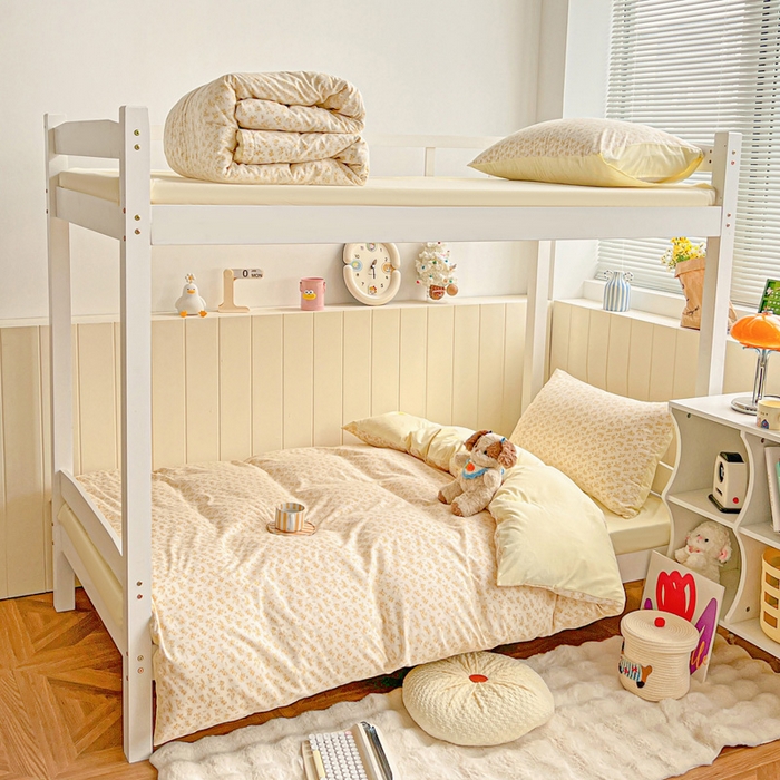 91家纺网 家纺一手货源 找家纺 朵朵家纺2025新款水洗云朵糯糯棉三四件套水洗棉简约风ins风小碎花学生宿舍床被套床单款床笠款三四件套——单被套 - 副本 浅香