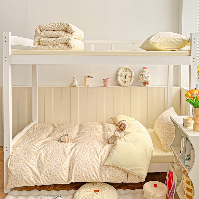 91家纺网 家纺一手货源 找家纺 朵朵家纺2025新款水洗云朵糯糯棉三四件套水洗棉简约风ins风小碎花学生宿舍床被套床单款床笠款三四件套——单被套 - 副本 浅香