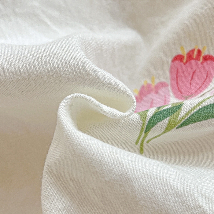 91家纺网 家纺一手货源 找家纺 朵朵家纺2025新款水洗云朵糯糯棉三四件套水洗棉简约风ins风小碎花学生宿舍床被套床单款床笠款三四件套——单被套 - 副本 郁金香