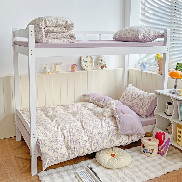 91家纺网 家纺一手货源 找家纺 朵朵家纺2025新款水洗云朵糯糯棉三四件套水洗棉简约风ins风小碎花学生宿舍床被套床单款床笠款三四件套——单被套 - 副本 紫颜