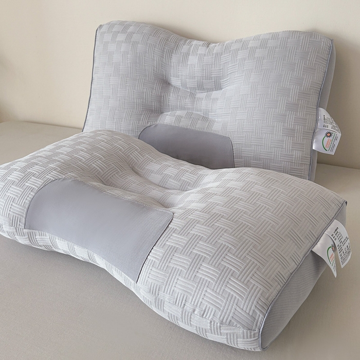 91家纺网 家纺一手货源 找家纺 雅晨枕芯 2025新款枕芯云感华夫格按摩SPA枕头跨境爆款枕芯家用枕头枕芯 华夫格按摩枕-灰色 48x74cm低枕/只