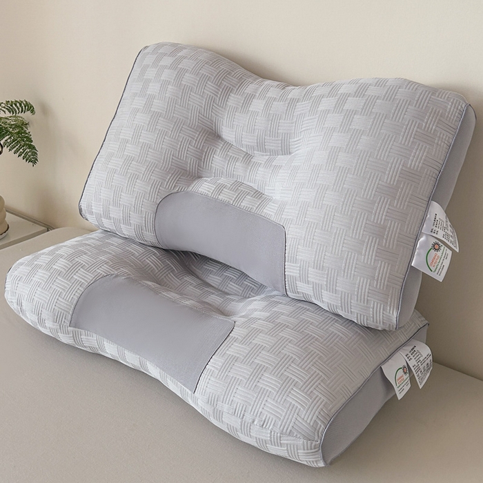 91家纺网 家纺一手货源 找家纺 雅晨枕芯 2025新款枕芯云感华夫格按摩SPA枕头跨境爆款枕芯家用枕头枕芯 华夫格按摩枕-灰色 48x74cm中枕/只