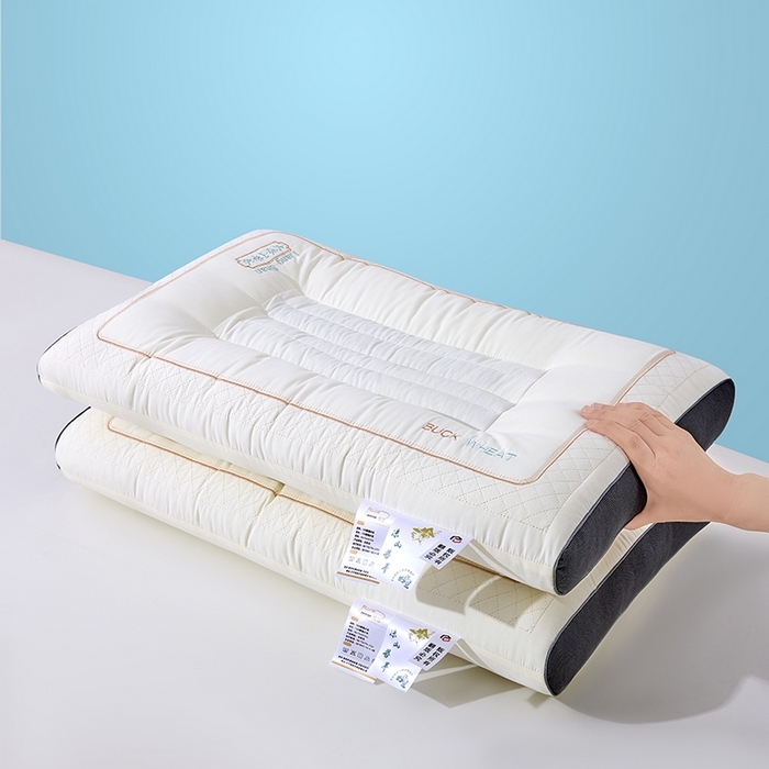 91家纺网 家纺一手货源 找家纺 雅晨枕芯 2025新款助眠SPA枕大凉山苦荞枕 枕头枕芯 白色 48x74cm高枕/只