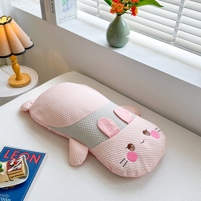 金牛枕芯 2025新款冰豆豆趴趴兔趴趴熊荞麦枕卡通学生儿童护颈枕头枕芯(出量可聊) 凉感小兔小熊-小兔