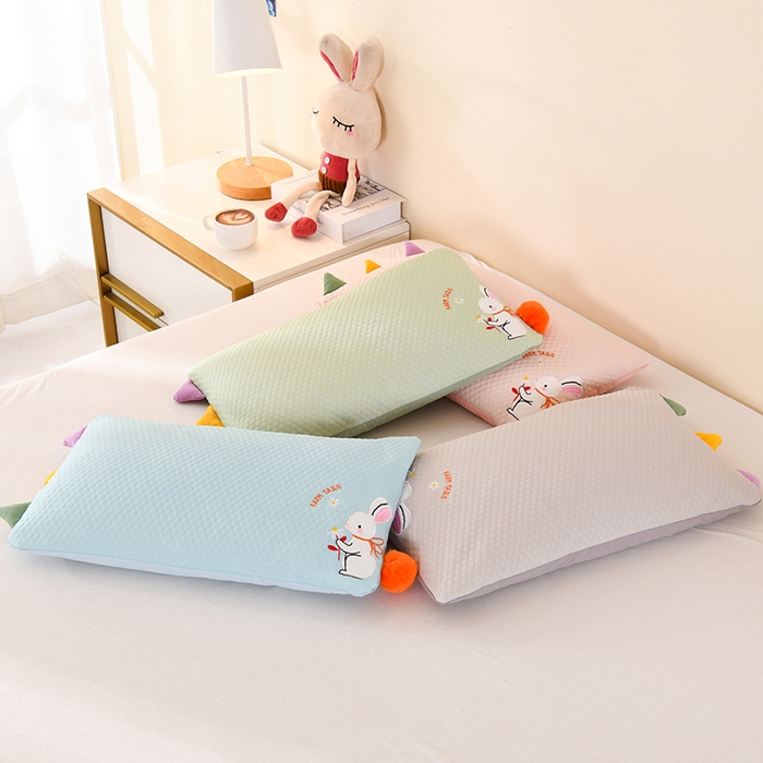 （总）金牛枕芯 2025新款荞麦枕夏款冰豆豆凉感丝冰丝小兔儿童枕头冰豆豆系列枕