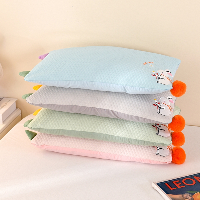 91家纺网 家纺一手货源 找家纺 （总）金牛枕芯 2025新款荞麦枕夏款冰豆豆凉感丝冰丝小兔儿童枕头冰豆豆系列枕