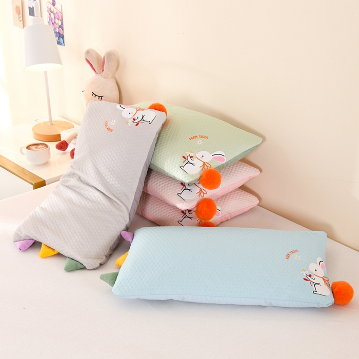 91家纺网 家纺一手货源 找家纺 （总）金牛枕芯 2025新款荞麦枕夏款冰豆豆凉感丝冰丝小兔儿童枕头冰豆豆系列枕