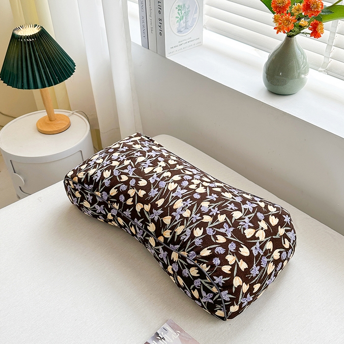 金牛枕芯 2025春夏新款麻绳全棉立体双层纱宫廷风色织提花全荞麦枕牵引枕枕头枕芯 芬芳