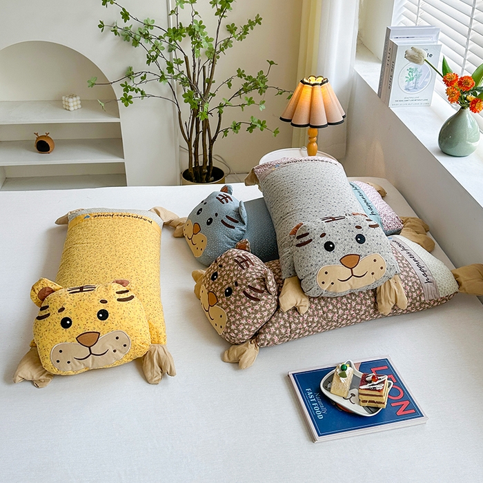 91家纺网 家纺一手货源 找家纺 （总）金牛枕芯 2025春夏新款全棉纯棉印花虎头荞麦枕头卡通儿童学生成人护颈枕头枕芯单枕芯