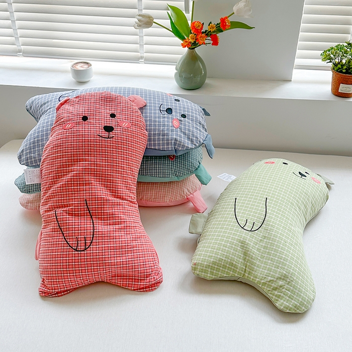 金牛枕芯 2025春夏新款全棉纯棉水洗棉抱抱熊荞麦枕儿童枕头枕芯单枕芯 组合图仅供参考