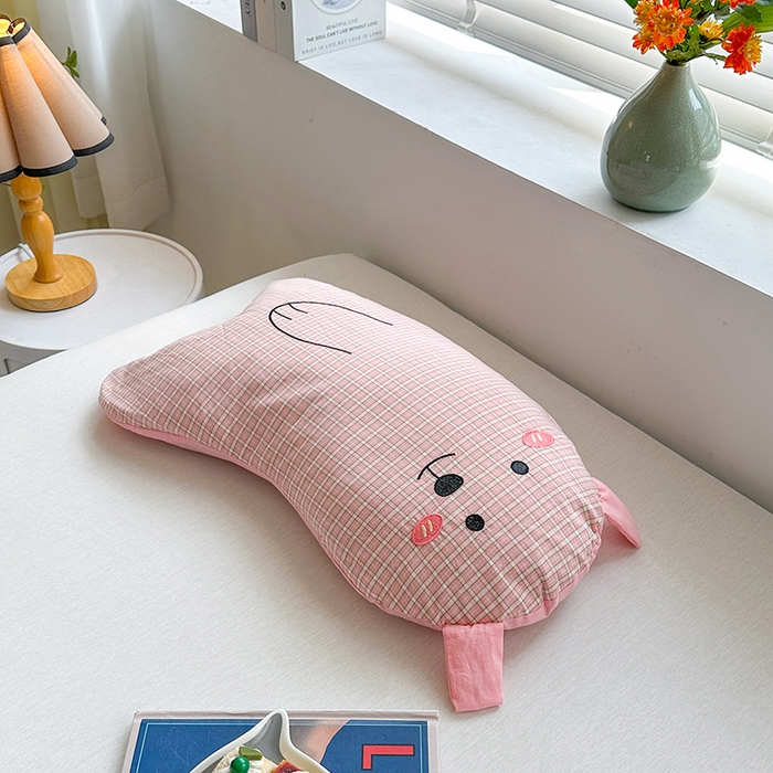 金牛枕芯 2025春夏新款全棉纯棉水洗棉抱抱熊荞麦枕儿童枕头枕芯单枕芯 抱抱熊-玉色