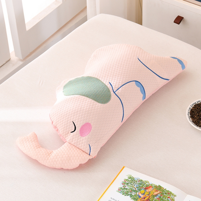 金牛枕芯 2025新款凉感冰豆豆小象荞麦枕头夏季学生儿童护颈枕头枕芯 凉感小象-玉色