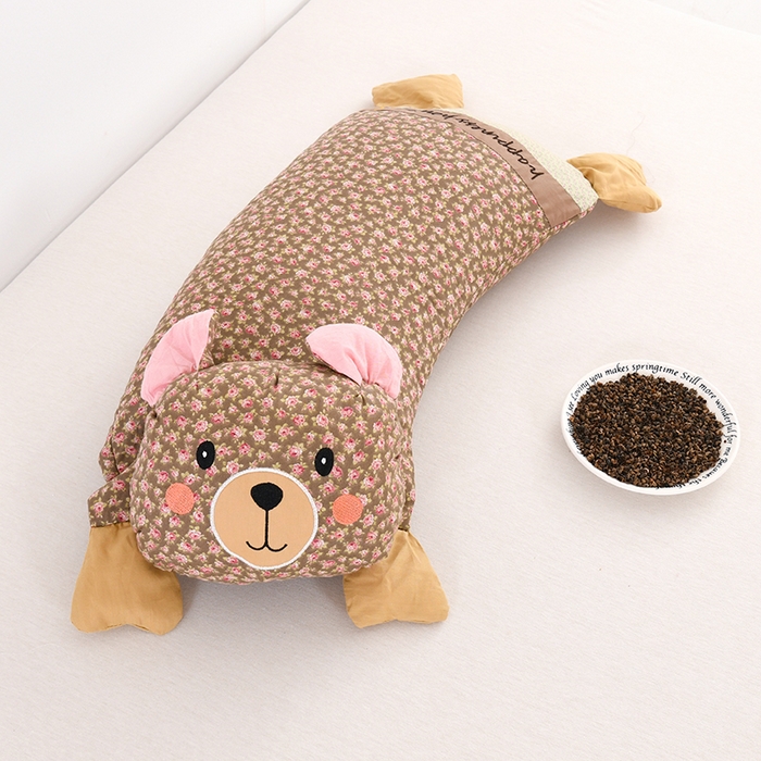 金牛枕芯 2025春夏新款水洗棉印花荞麦枕捏捏熊小碎花儿童枕头枕芯 单枕芯 捏捏熊-咖啡色