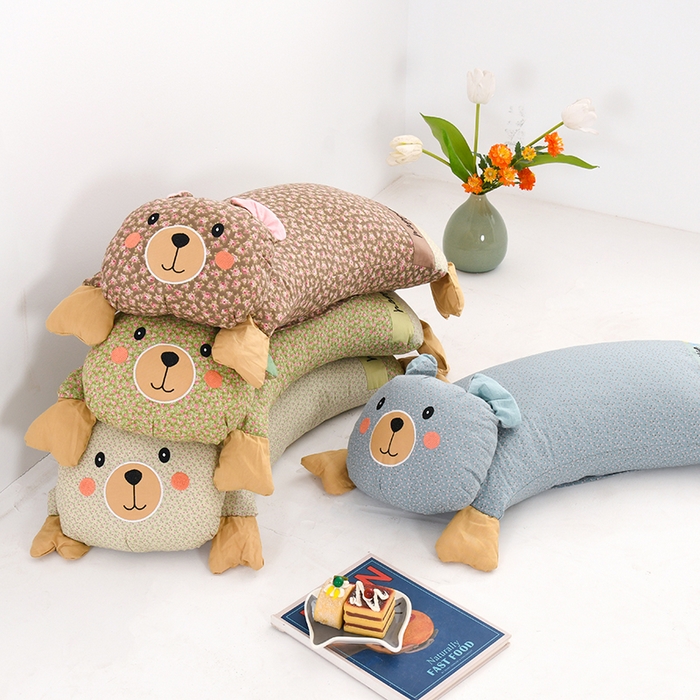 金牛枕芯 2025春夏新款水洗棉印花荞麦枕捏捏熊小碎花儿童枕头枕芯 单枕芯 组合图仅供参考