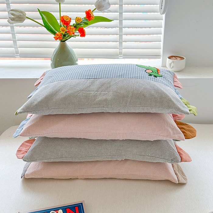 91家纺网 家纺一手货源 找家纺 金牛枕芯 2025春夏新款全棉纯棉荞麦枕贴布绣水洗棉儿童枕头枕芯单枕芯 组合图仅供参考