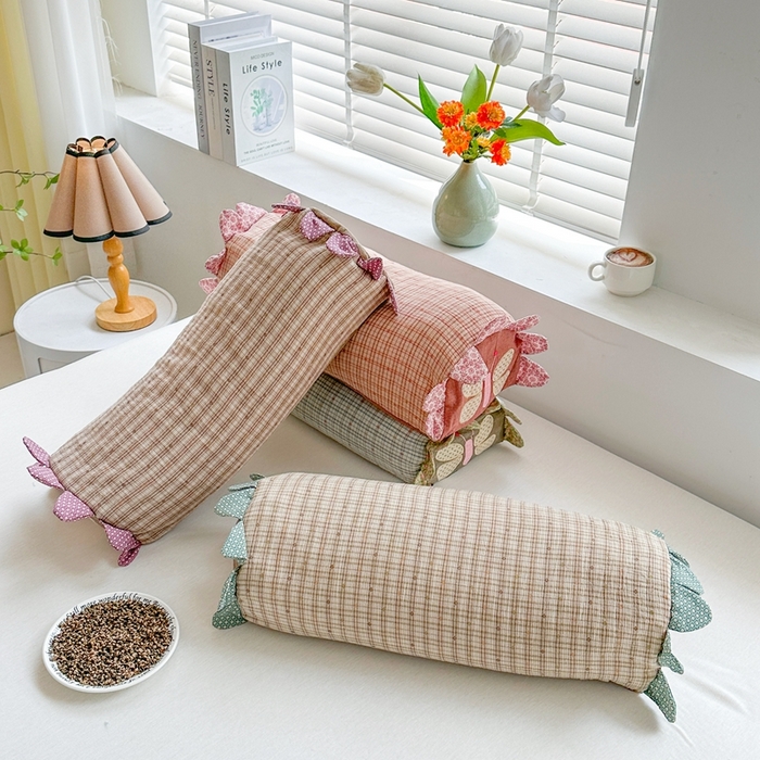 91家纺网 家纺一手货源 找家纺 （总）金牛枕芯 2025新款花蝴蝶荞麦枕头全棉双层纱儿童枕芯学生护颈枕