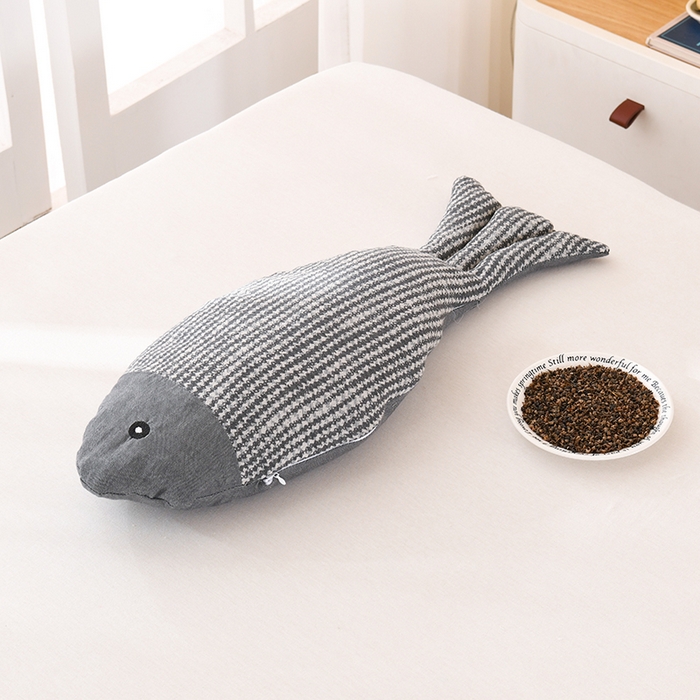 91家纺网 家纺一手货源 找家纺 金牛枕芯 2025新款全棉双层纱泡泡鱼荞麦枕学生儿童抱枕 枕头枕芯 泡泡鱼-深灰