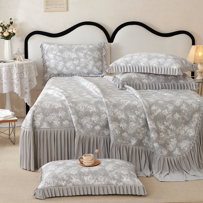 91家纺网 家纺一手货源 找家纺 佳汐蓝 2025新款冰丝玫瑰席（全网券后不得低于此控价268）