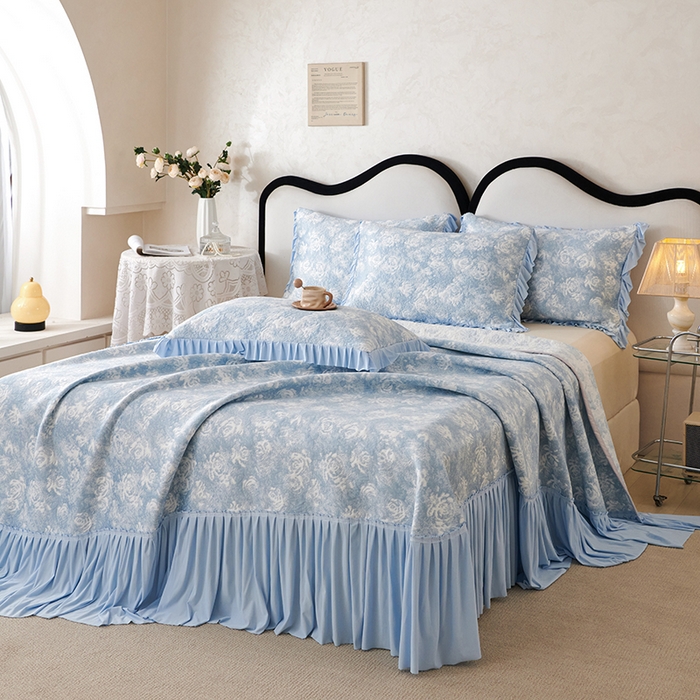 91家纺网 家纺一手货源 找家纺 佳汐蓝 2025新款冰丝玫瑰席（全网券后不得低于此控价268）