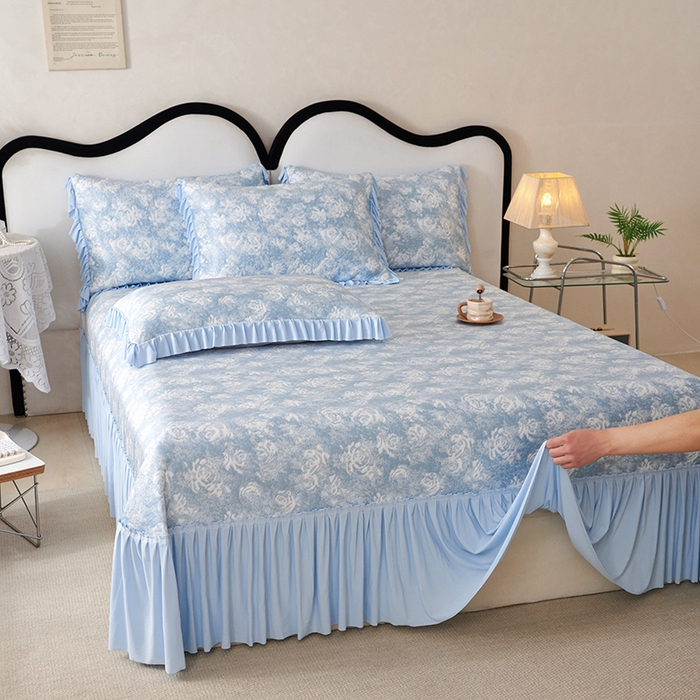 91家纺网 家纺一手货源 找家纺 佳汐蓝 2025新款冰丝玫瑰席（全网券后不得低于此控价268）