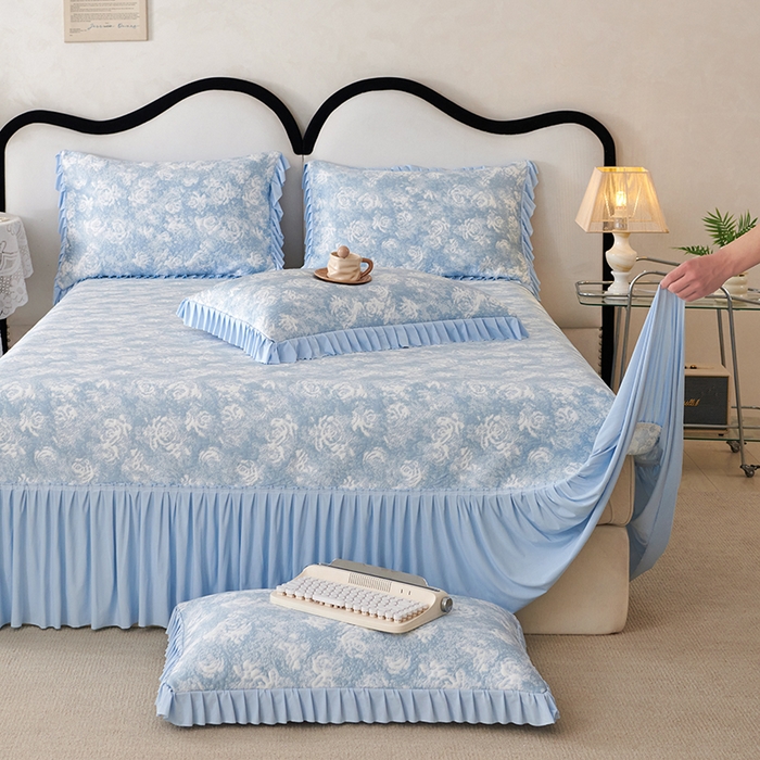 91家纺网 家纺一手货源 找家纺 佳汐蓝 2025新款冰丝玫瑰席（全网券后不得低于此控价268）