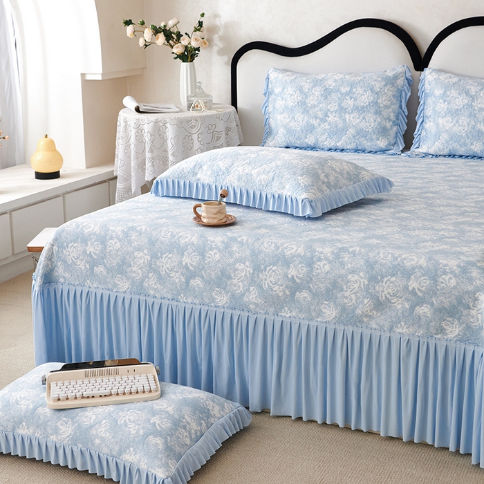 91家纺网 家纺一手货源 找家纺 佳汐蓝 2025新款冰丝玫瑰席（全网券后不得低于此控价268）