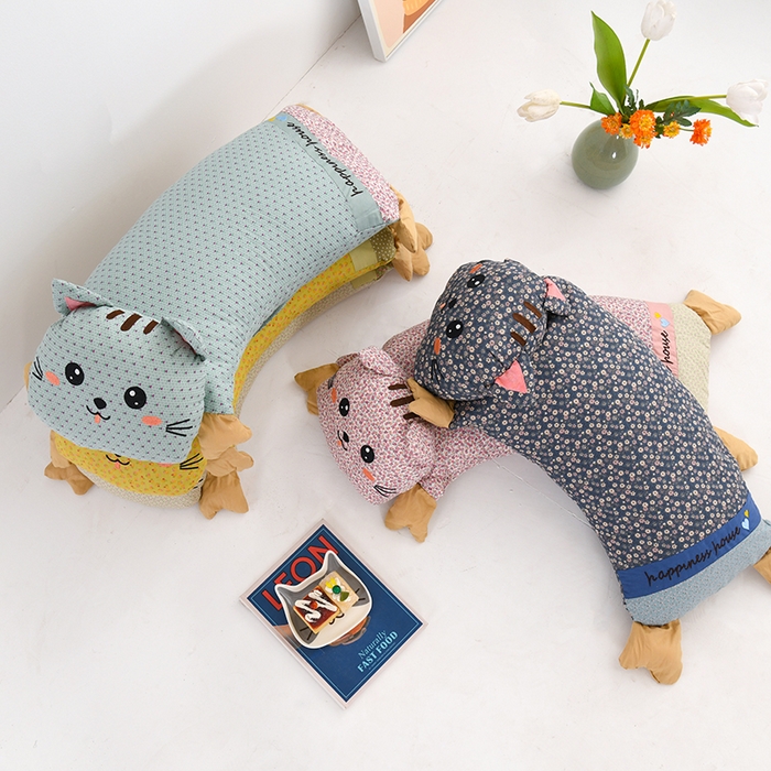 91家纺网 家纺一手货源 找家纺 （总）金牛枕芯 2025新款招财猫荞麦枕全棉卡通儿童学生成人护颈枕头枕芯