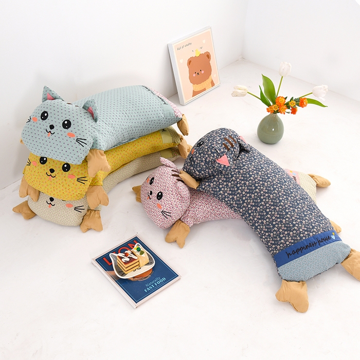金牛枕芯 2025新款招财猫荞麦枕全棉卡通儿童学生成人护颈枕头枕芯 组合图仅供展示