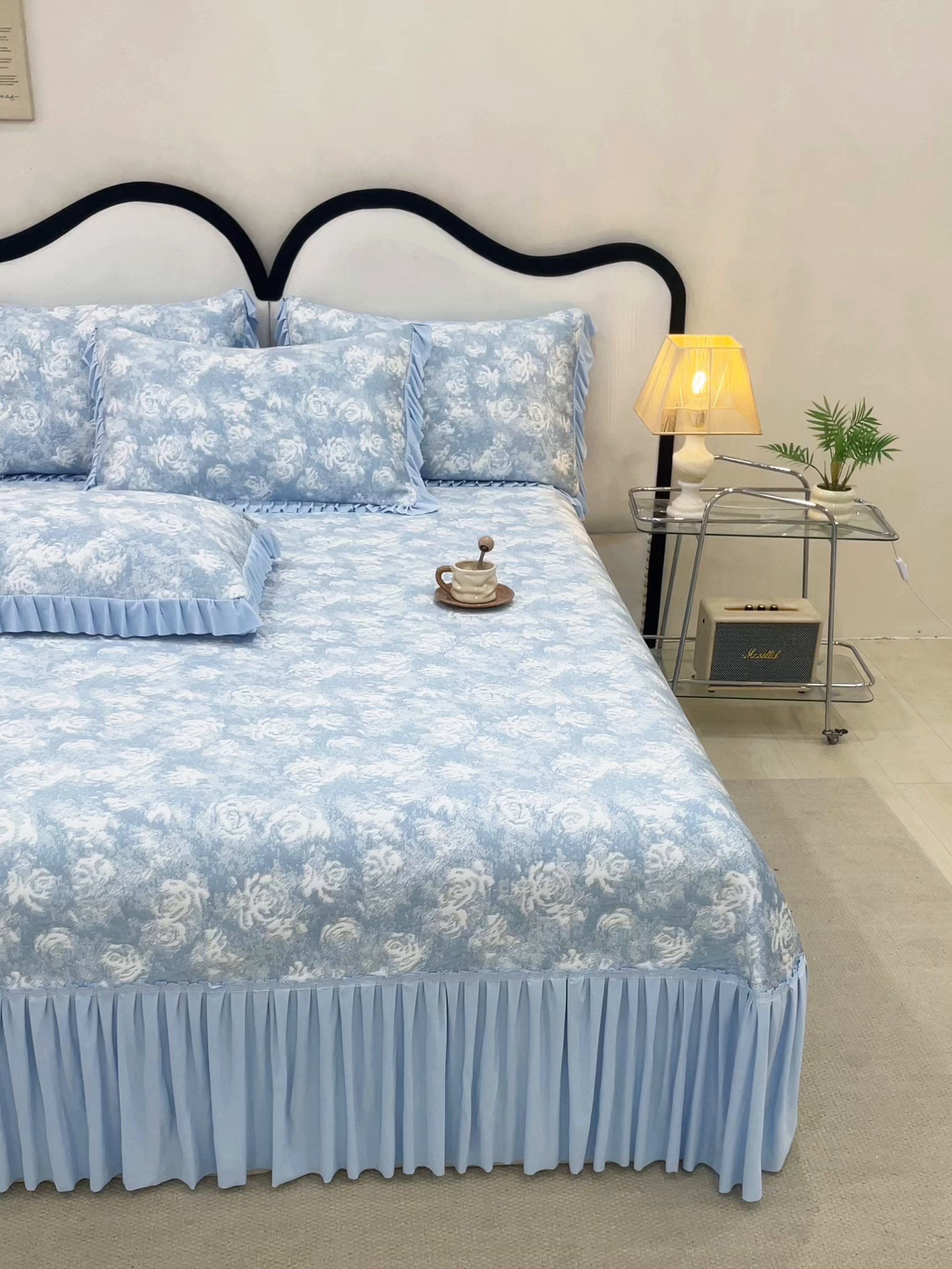 91家纺网 家纺一手货源 找家纺 佳汐蓝 2025新款冰丝玫瑰席（全网券后不得低于此控价268）