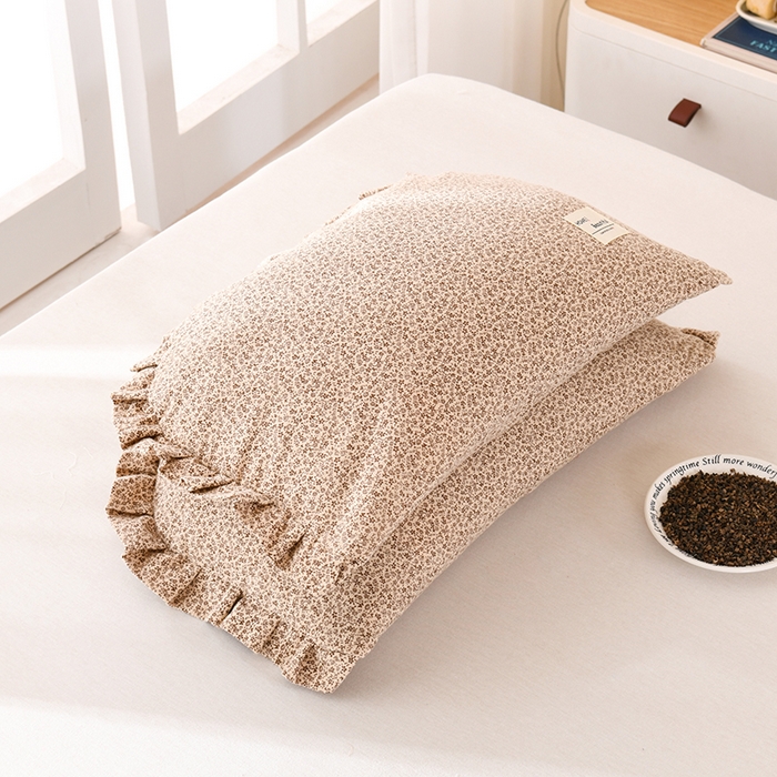 金牛枕芯 2025春夏新款全棉荞麦枕印花小碎花饺子枕儿童枕头儿童抱枕枕头枕芯 ins风饺子枕-卡其色