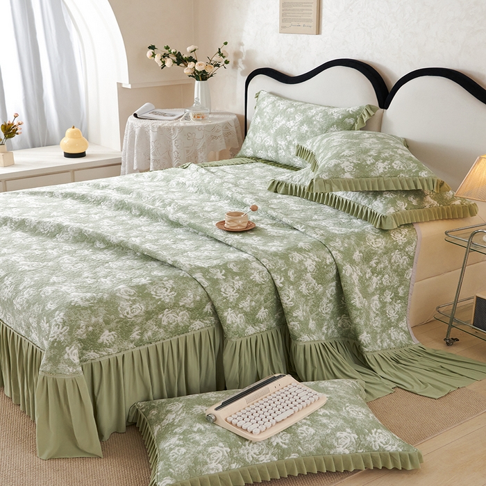 91家纺网 家纺一手货源 找家纺 佳汐蓝 2025新款冰丝玫瑰席（全网券后不得低于此控价268）