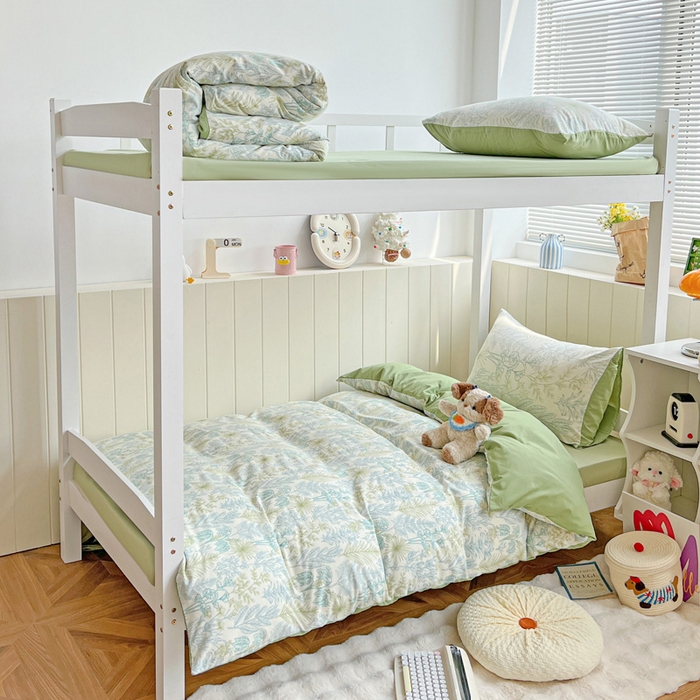 朵朵2025新款水洗云朵糯糯棉三四件套水洗棉简约风ins风小碎花学生宿舍床被套床单款床笠款三四件套春晓