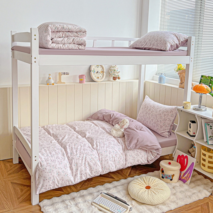 朵朵2025新款水洗云朵糯糯棉三四件套水洗棉简约风ins风小碎花学生宿舍床被套床单款床笠款三四件套 花梦