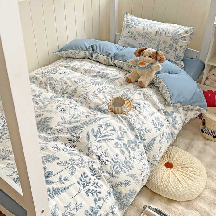 91家纺网 家纺一手货源 找家纺 朵朵2025新款水洗云朵糯糯棉三四件套水洗棉简约风ins风小碎花学生宿舍床被套床单款床笠款三四件恋爱季节