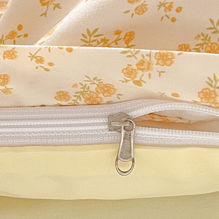 91家纺网 家纺一手货源 找家纺 朵朵2025新款水洗云朵糯糯棉三四件套水洗棉简约风ins风小碎花学生宿舍床被套床单款床笠款三四件套 浅香