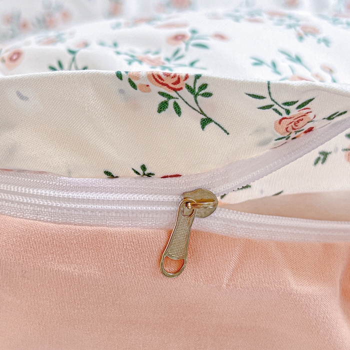 91家纺网 家纺一手货源 找家纺 朵朵2025新款水洗云朵糯糯棉三四件套水洗棉简约风ins风小碎花学生宿舍床被套床单款床笠款三四件套 忘忧草