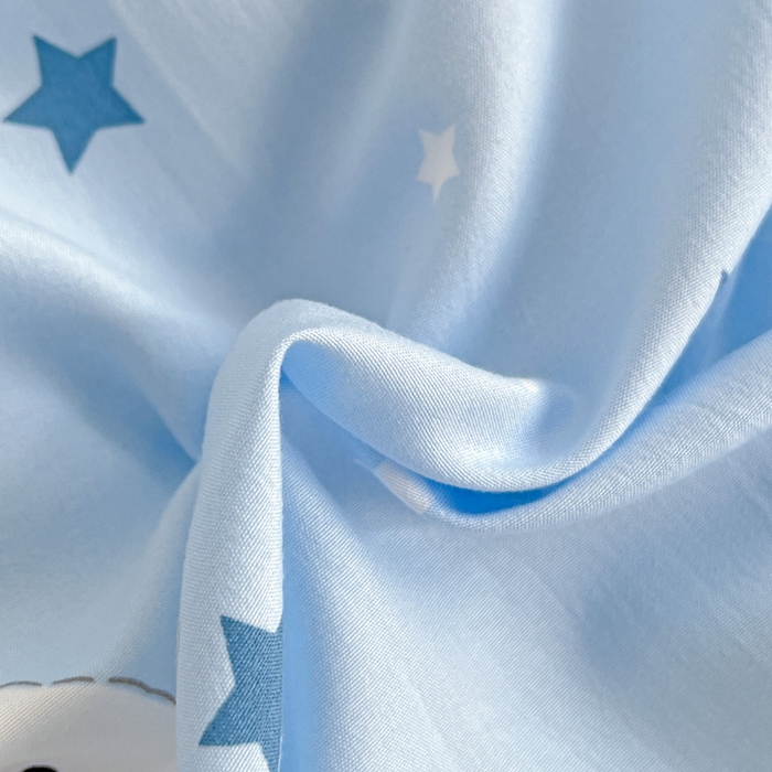 91家纺网 家纺一手货源 找家纺 朵朵2025新款水洗云朵糯糯棉三四件套水洗棉简约风ins风小碎花学生宿舍床被套床单款床笠款三四件套——单被套 星空兔