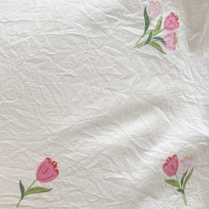 91家纺网 家纺一手货源 找家纺 朵朵2025新款水洗云朵糯糯棉三四件套水洗棉简约风ins风小碎花学生宿舍床被套床单款床笠款三四件套 郁金香