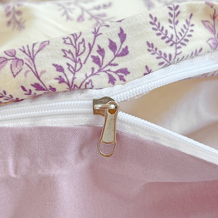 91家纺网 家纺一手货源 找家纺 朵朵2025新款水洗云朵糯糯棉三四件套水洗棉简约风ins风小碎花学生宿舍床被套床单款床笠款三四件套紫颜