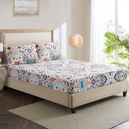 91家纺网 家纺一手货源 找家纺 （总）子不语家纺 2025新款跨境外贸 大版印花床笠款三件套亚马逊Temu速卖 通Shein沃尔玛专供