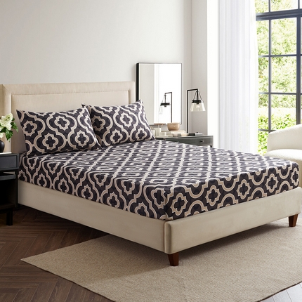 91家纺网 家纺一手货源 找家纺 （总）子不语家纺 2025新款跨境外贸 大版印花床笠款三件套亚马逊Temu速卖 通Shein沃尔玛专供