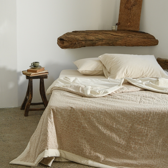 简家居 2025新款简约亲肤夏被夏凉被空调被 艾丽丝的画-麻色