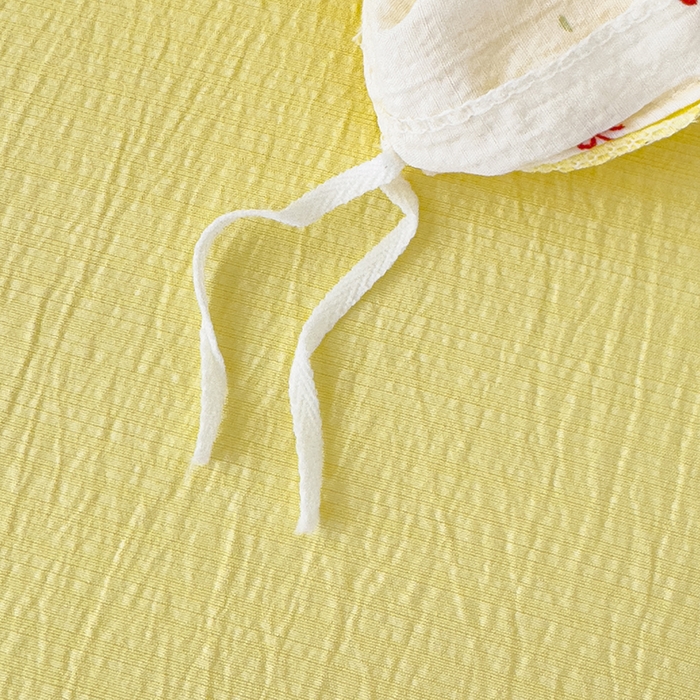 91家纺网 家纺一手货源 找家纺 竹合家纺 2025新品云感皱皱四件套跑量款小清新四件套风信子-黄