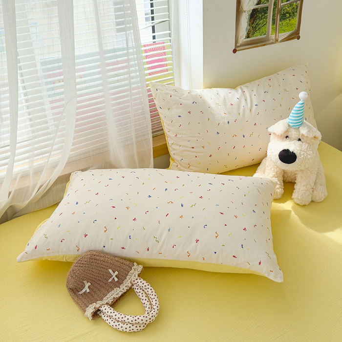 91家纺网 家纺一手货源 找家纺 竹合家纺 2025新品云感皱皱四件套跑量款小清新四件套风信子-黄