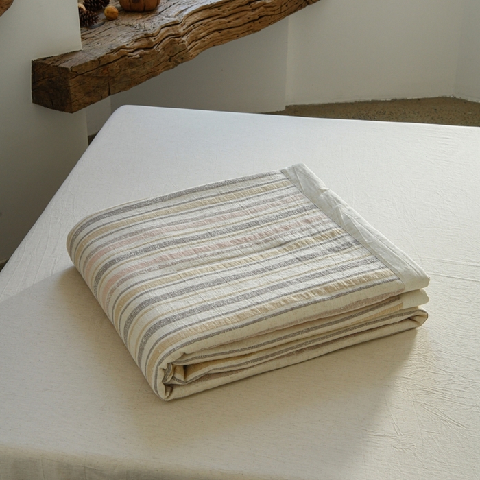 91家纺网 家纺一手货源 找家纺 简家居 2025新款简约亲肤夏被夏凉被空调被 旧日告白-奶茶粉