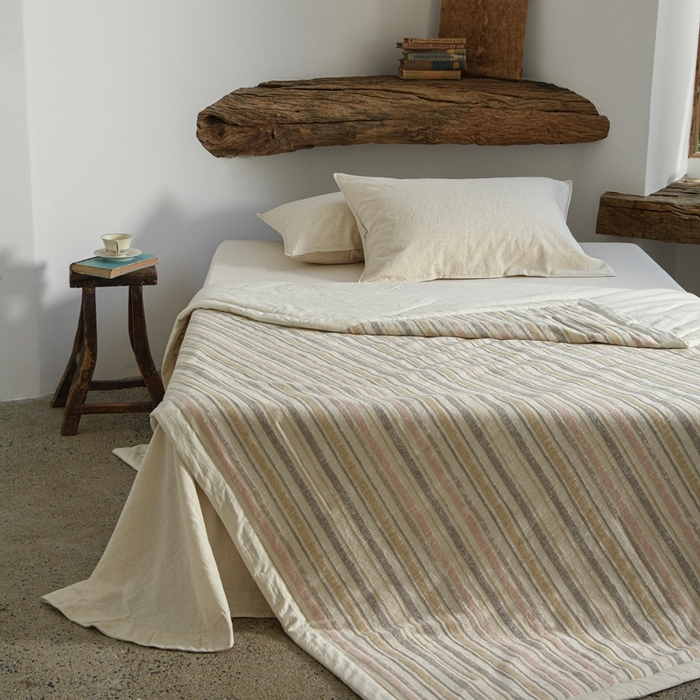 91家纺网 家纺一手货源 找家纺 简家居 2025新款简约亲肤夏被夏凉被空调被 旧日告白-奶茶粉